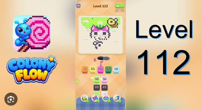 Colony Flow Level 112 Walkthrough - Master the Green-First Strategy to Beat the Pink Cat Puzzle video preview