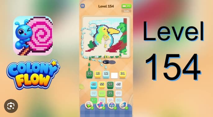Colony Flow Level 154 Walkthrough - Master the Penguin Perimeter Puzzle video preview