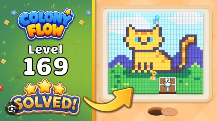 Colony Flow Level 169 Walkthrough - Master the Yellow-First Strategy to Clear the Cartoon Face Puzzle video preview