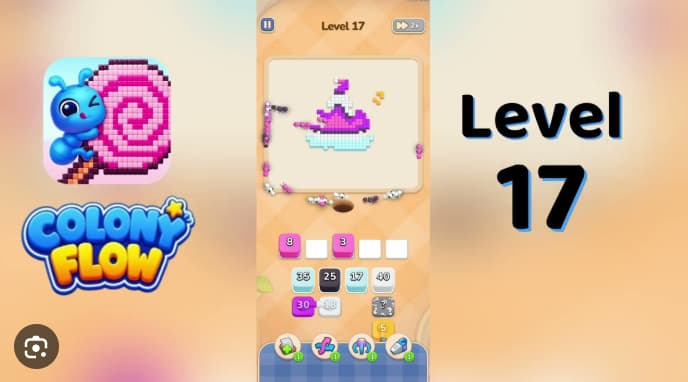 Colony Flow Level 17 Walkthrough - Beat the Ice Cream Sundae Puzzle Every Time video preview