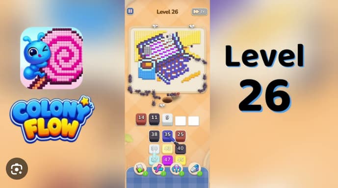 Colony Flow Level 26 Walkthrough - Master the Honey-Pot Puzzle With Perfect Ant Routing video preview
