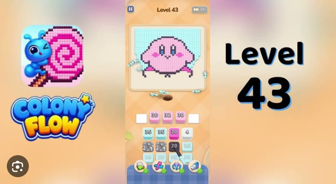Colony Flow Level 43 Walkthrough - Master the Pink Ant Timing to Beat Kirby's Tricky Portrait Puzzle video preview