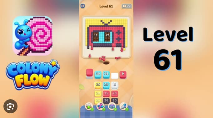 Colony Flow Level 61 Walkthrough - Master the Retro-TV Puzzle's Shared Ant Hole Timing video preview