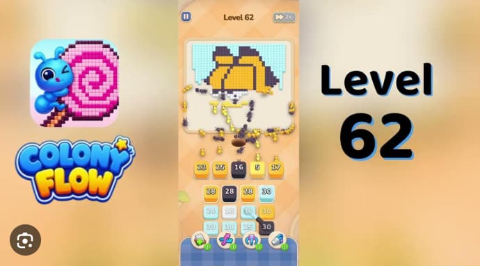 Colony Flow Level 62 Walkthrough - Master the Garfield Puzzle with Perfect Timing and Route Strategy video preview