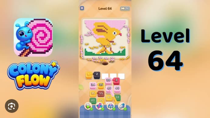 Colony Flow Level 64 Walkthrough - Master the Yellow-Rabbit Board with Perfect Timing video preview