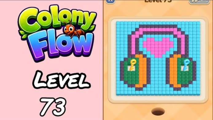 Colony Flow Level 73 Walkthrough - Master the Center Arch Strategy to Beat This Headphone Puzzle video preview