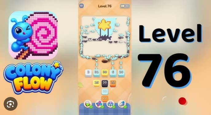 Colony Flow Level 76 Walkthrough - Solve the Bug-and-Star Puzzle Without Getting Stuck video preview