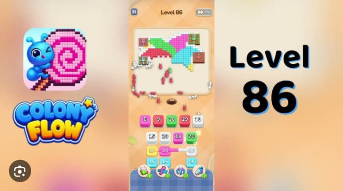 Colony Flow Level 86 Walkthrough - Master the Butterfly Puzzle With Perfect Tap Timing video preview